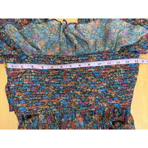 For Love & Lemons Brittany Floral Print Boho Long Sleeve Midi Dress NWT XS - Picture 7 of 11